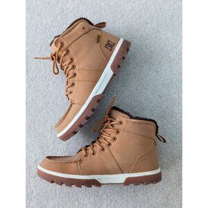 DC Men's Woodland Leather Insulated Sherpa Lined Winter Boots, Shoes Size 7